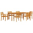 vidaXL Hage Spisegruppe 7 stk. Brun Solid akasietre