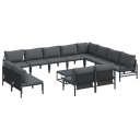  Hagesofa Set 13 pcs Antrasitt Stål