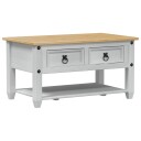  Kaffebord med skuff Hvit 85 x 50 x 45 cm Massiv furu