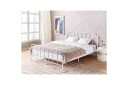 Dubbelsäng Beliani Mauressac med lamellram Svart 140x200 cm White 160x200  