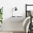 vidaXL Flytende nattbord betonggrå 40x30x15 cm sponplate