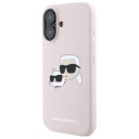 Karl Lagerfeld Liquid Silicone Double Heads Magsafe Case For Iphone 16 Rožine