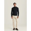 Morris  Merino Cable Half Zip Navy