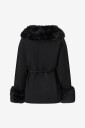 Gina Tricot - Jakke Faux fur collar belted jacket - Svart