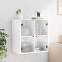  Sideskap med glassdører hvit 68x37x68,5 cm 8721012214408