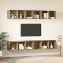  Vegghylle for TV 4 pcs artisan eik 37 x 37 x 107.5 cm