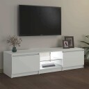 vidaXL TV-benk med LED-lys hvit 140x40x35,5 cm
