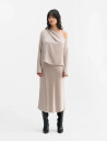 Ahlvar Gallery Hana Satin Silk Skirt - Cream - L