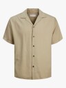 Jack and Jones Aron Tencel Resort Shirt Short Sleeve Beige M