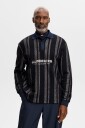 J. Lindeberg Bergman Jacquard Oversize Polo   Black   S