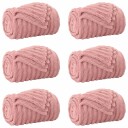 vidaXL Kastepledd 6 pcs Rosa 150 x 130 cm Fleece