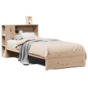  Seng med bokhylle uten madrass 75x190 cm heltre furu 3322369
