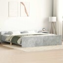 vidaXL Sengeramme med hode- og fotgavl betonggrå 200x200 cm 8721012156920