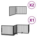 Vidaxl Hundeport Sammenleggbar 8 Paneler Svart 640 cm Poppeltre