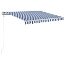 vidaXL Automatisk uttrekkbar markise 300x250 cm blå og hvit