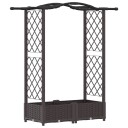 vidaXL Hevet Bed med Trellis og Tak Brun 124 x 40 x 123 cm PP