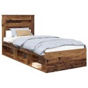 Sengestamme med hodegjerde Gammelt tre 90 x 200 cm Massiv furu