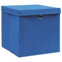vidaXL Oppbevaringsbokser med lokk 4 stk blå 32x32x32 cm stoff