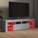 vidaXL TV-benk med LED-lys betonggrå 140x36,5x40 cm