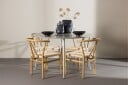 Venture Home Plaza Spisegruppe 120 cm Rund med 4 Alfons stoler Beige/Beige