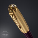 Parker 51 Fountain Pen  Deluxe Plum Barrel with Gull Trim  Fine 18k Gull Nib with Svart Ink Cartridge  Gift Box