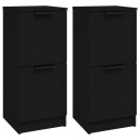 vidaXL Skjenker 2 stk svart 30x30x70 cm konstruert tre
