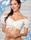 Hvit Off Shoulder Oktoberfest Bluse med Snøring Strl XS