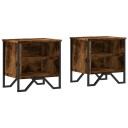  Nattbord røkt eik 2 stk 40x30x40 cm konstruert tre 848499