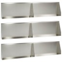vidaXL Støttemur 6 stk. 100 x 12 x 40 cm Rustfritt stål Sølv
