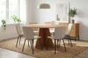 Vera spisegruppe rund 130 cm eik med 6 Katy spisestoler   Eik