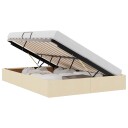 vidaXL Ottoman sengeramme med lagring Creme 140 x 190 cm stoff