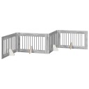 Vidaxl Foldbar Hundegitter Med Stativer 4 Stk. Grå Sonoma 401 cm
