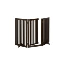Brun sikkerhetsport med dør 92 cm