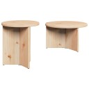  Kaffebord Sett 2 pcs Naturlig 49 x 49 x 28 cm Massiv furu tre
