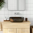 vidaXL Benkeservant svart rektangulær 48x37,5x13,5 cm keramikk