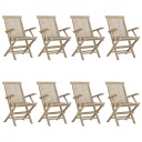  Klappstoler 8 stk grå 56x61x89 cm heltre teak