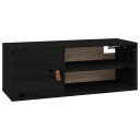 vidaXL Veggskap svart 80x30x30 cm heltre furu