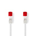 Nedis CAT6 Nettverkskabel RJ45 Han U/utp 0.50 M Snagless Flatt PVC Hvit Label