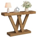 Konsollbord 120 x 30 x 80 cm / smalt avlastningsbord / entrébord / sidebord i massivt tre