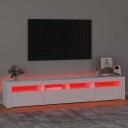 vidaXL TV-benk med LED-lys hvit 210x35x40 cm