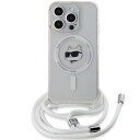Karl Lagerfeld MagSafe Mobildeksel for iPhone 15 Pro - Transparent Choupette Hode & Kabelholder