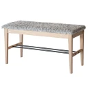 Oscarssons Möbel Cora Bench Hvitoljet eik/safeskinn look Lysegrå