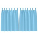  Gardiner med gardiner 2 pcs lyseblå 140x140cm Polyester