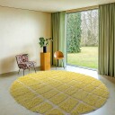 Rundt teppe   Zola Natural Cotton Shaggy gul Størrelse: Ø 240 cm
