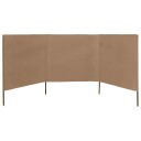 vidaXL Vindskjerm 3 paneler stoff 400x160 cm gråbrun