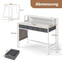 Ergonomisk skrivebord med ladeporter og krakk – hvit
