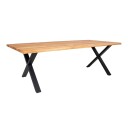House Nordic Toulon spisebord 240x95 cm med bølget kant smoked eik, svart. 1659715-01-45 1696461-01-0
