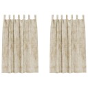 Gardin med gardiner 2 pcs Krem 175 x 140 cm Fløyel