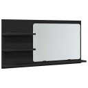  Baderomsspeilskap svart eik 90x11x45 cm konstruert tre