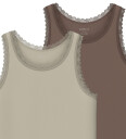 Name It Undertrøye Noos NkfTank 2 pack Peyote Name It 13 14 år (158 164) Undertrøye Beige Brun